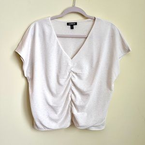 Express Ivory Textured Top